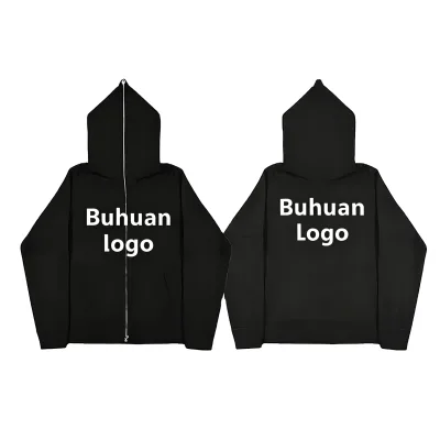 Printed Hoodies for Men and Women Unisex With Kangaroo Pocket Zip up High Quality Bulk Order Custom Logo Embroidery