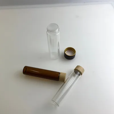Trade Assurance Wholesale 115mm 120mm Glass Tube Child Resistant Cap Airtight Glass Pre Cigar Roll Tubes with Rubber Seal