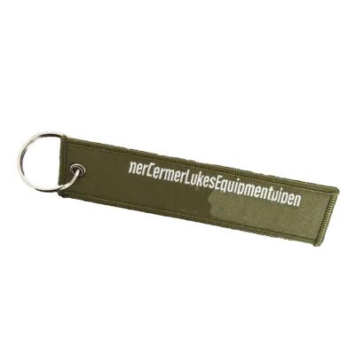 Woven Chain Customized Embroidered Cartoon Doll Pig Design Carabiner Keychains with Trendy Brand Logo Detail