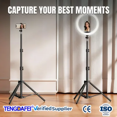 Factory Direct Supply Foldable Lighting Tripod Heightening Extendable for Travel Outdoor Photography Vlog Shooting Phone Tripod