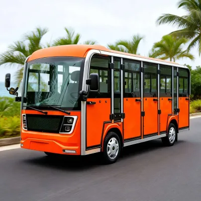 Wholesale 14 Passenger Electric Shuttle Bus Closed Sightseeing Vehicle for Resort Park Hotel Transportation