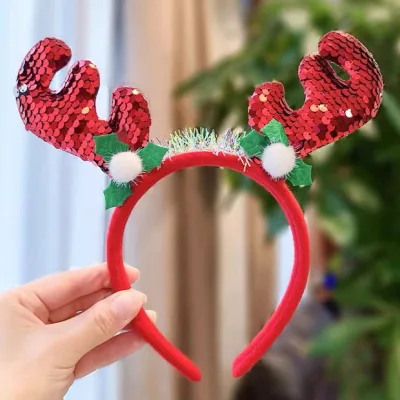 Christmas Headbands Felt Xmas Head Topper Various Design Santa Hat Snowman Reindeer Antler Bow Elf Headpieces for Christmas
