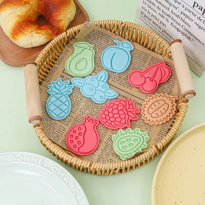 Fruit Series Plastic Biscuit Mold Pineapple 3D Cartoon Lemon Printed Eco-Friendly Party 2-Piece Cookie Cutters