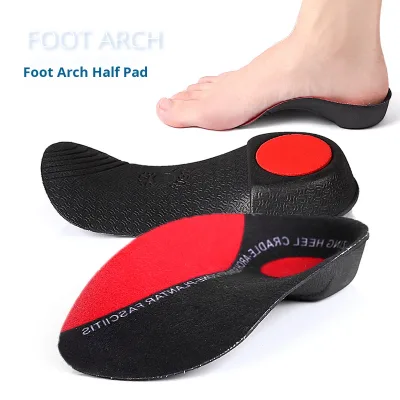 Flat Foot Half Cushion EVA Material Men Women Arch Support Sole Heel XO-shaped Leg Orthopedic Seven-point Insole Heel Cup