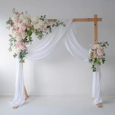 3Pcs Real Touch Wedding Arch Flowers, Realistic Artificial Floral Wall Decor for Outdoor Welcome Signs & Ceremony Backdrop