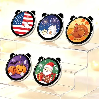 Custom Scrolling Text Bullet Screen Smart Badge 1.85" HD Display Electronic Pin for Mood Expression Magnetic Selfie Badge