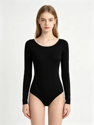 Womens Long Sleeve Ballet Leotard Back Zipper Waist Wrap Tie Gymnastics Training Dance Bodysuit