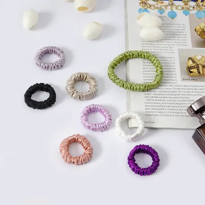 Small Size Baby Silk Scrunchie 4cm Children Small Hair Scrunchies 100% Pure Silk Scrunchies Wholesale