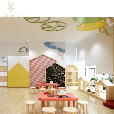 Kindergarten Classroom Decoration Wooden Preschool Daycare Eco-Friendly Seating Kindergarten Furniture