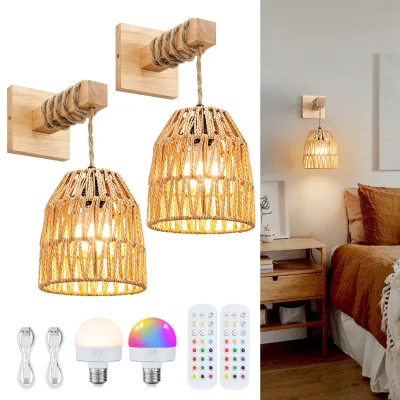 Handmade Nordic Decor Wall Lamp Creative 360 Degree Shadow Lighting Effect Remote Control LED Atmosphere Corridor Lamp DC Power