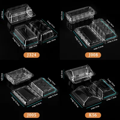 High Clarity Cake Display Box BOPS Material Premium Clear Clamshell Cake Box Wholesale PS Food Pastry Packaging Box for Store
