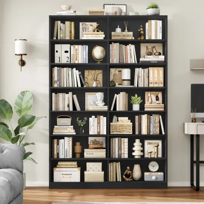 OEM/ODM Modern Solid Wood Large-Capacity Display Shelf Custom Wholesale Bookshelf Cabinet for B2B Home/Office Organization