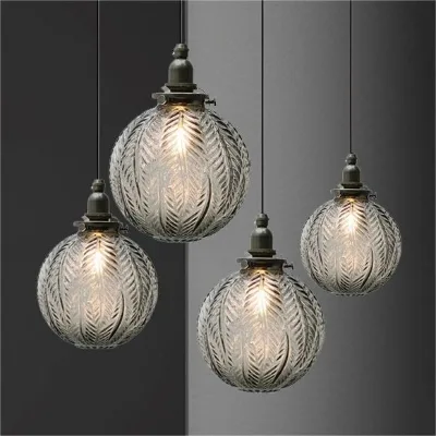 Personality Vintage Bedroom Bedside Chandelier Creative Living Room Background Wall Glass Pendant Light