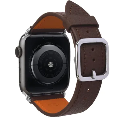 New Design Calf Genuine Leather Black Brown 42mm 44mm 45mm Mens Watch Leather Strap for I Watch Bands