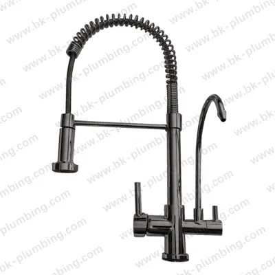 Luxury Pull Down Filter Dual Handle Water Tap Kitchen faucets pull out sprayer sink hot and cold mixer kitchen faucets