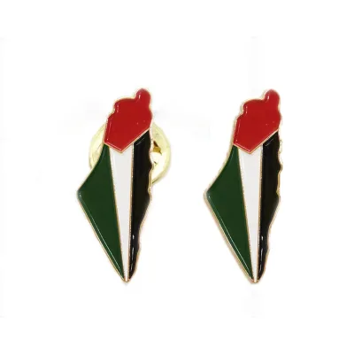 Custom Flag Pin, Palestine Country Map Design Metal Enamel Pin for Clothes, Palestine