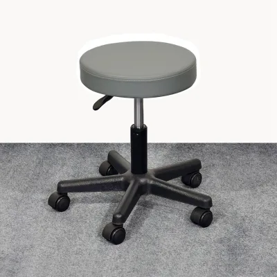 Lightweight Round Swivel Office & Bar Stool Height Adjustable Silver Plastic Saddle Seat Barber Stool