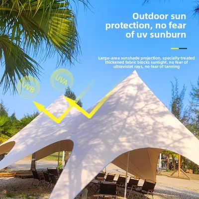 Camping Tent Wanzhongshan Canopy Tent Three Peaks Double Peaks Single Peak Cloud Top Canopy Galvanized Steel Frame Convenient