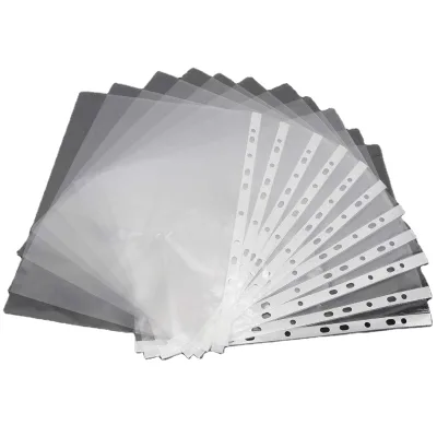 Wholesale 100 Pcs Sheet Protectors A4 Transparent 11 Hole Thick Office Paper Storage Cover Loose Leaf File Protect Bag Sleeves