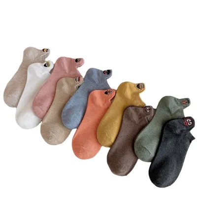 Custom Ankle Comic Monogram Embroidery Bamboo Socks for Women With Manufacturer Price