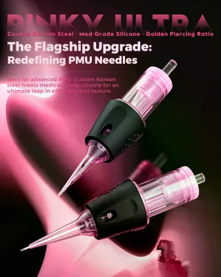 Biomaser Pinky Ultra PMU Cartridge Needles 1R/3RL/11U Permanent Makeup Needles for SMP Lips Hair Strokes