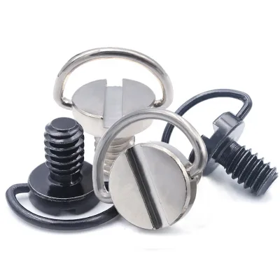Stainless Steel 1/4"-20 Hidden Drywall Metal Knurling Tripod Slotted Bathroom Long Fixed Base D Ring Camera Screw
