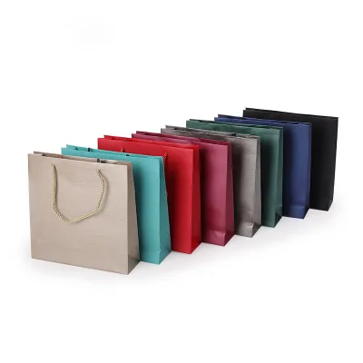 Eco Friendly Recycled Paper Jewelry Bag With Logo Soft Handle for Boutique Gift Packaging and Events