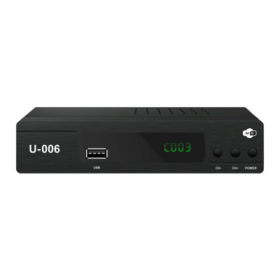 U-009 Digital Full HD 1080P 4K Resolution Free to Air WiFi Mpeg4 PVR Function ISDBT EPG USB 2.0 Black Set Top Box