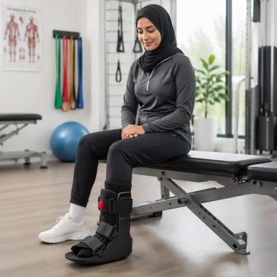 Lightweight Ergonomic Air Bladder Ankle Brace with Shock-Absorbing Sole for Enhanced Comfort and Stability