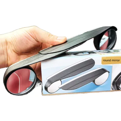 2pcs/set Car Blind Spot Mirror 360 Adjustment Wide Angle Side Mirror Round Anti Fog Rain Car Rearview Mirror Rain Eyebrow 2 in 1