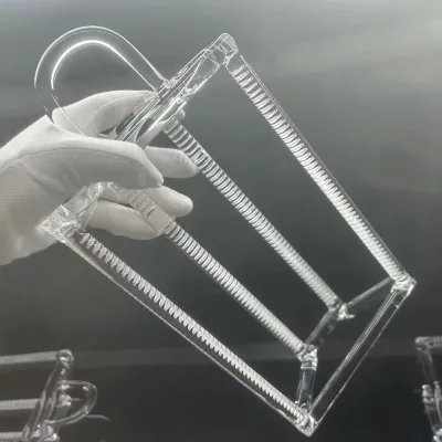 Lab glassware Transparent 2 Inch 4 Inch  6inch  8 Inch Quartz Wafer Carrier Quartz Boat for Diffusion in Tube Furnace