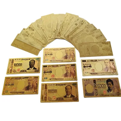 Hot Sale Japan Foil Gold Plated Plastic Banknote Collectible 24k Gold Banknote for Collection and Gifts