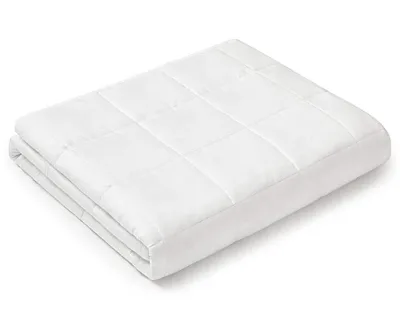 Heavy Throw Good Sleeping White Cotton Minky Weighted Blanket for Adults