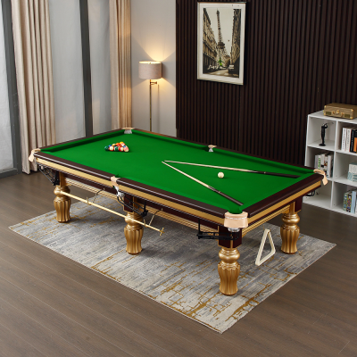 Professional Competition Billiard Table Black Eight Gold Table Leg Standard Billiards with a Full Set of Billiard Accessories
