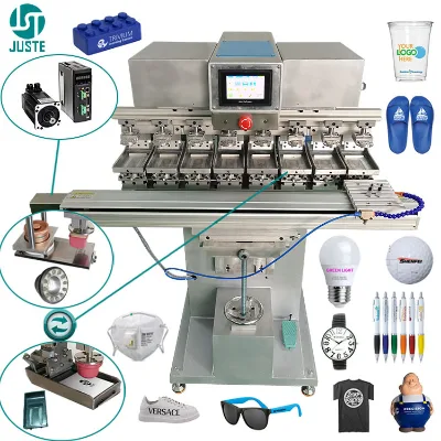 8 Color Tinte Pad Printer Small Big Size Electrical Consumables Sanitary Pad Printing Machine for Stick Sunglasses LED Bulb