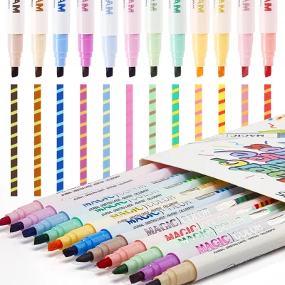 Children Art Marker Pens 3+ Count Magic Color Change Dual Tip Eye Safe Water Based Highlighter Set