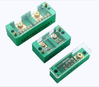 FJ6/JHD Series High-Power Earth Terminal Block 2-3 Contacts 50A 3-Pole Copper Contacts 12-28AWG Conductor Screw Connection