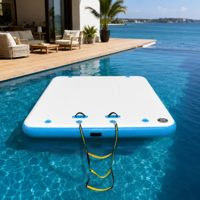 Custom Floating Inflatable Pier with Portable Design for Waterfront Access Swimming Areas and Outdoor Activities