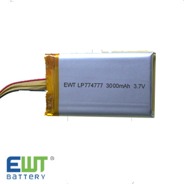 EWT LP774777 3.7V 3000mAh Rechargeable High Capacity Solid State Power Cell for Tablets Bluetooth Gear-500 Cycles Small
