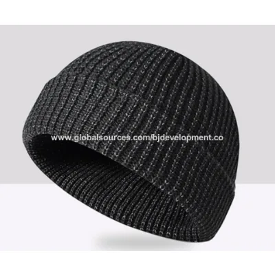 Women Beanie Hat Custom Logo, reflective effect, Unisex Beanies Knitted Hat