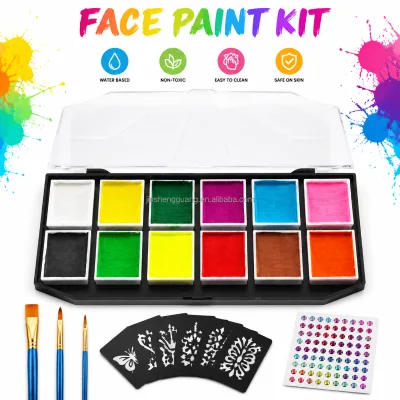 Kids Face Paint World Body Paint New 12 Pride Colour Water Based High Quality Multi Color Face Paint Set
