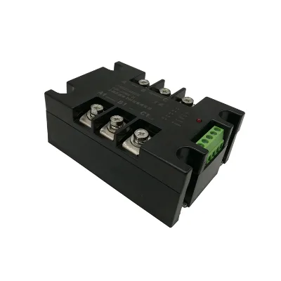 Three-phase solid-state voltage regulator, phase-shifting thyristor module, voltage regulator for temperature control, large
