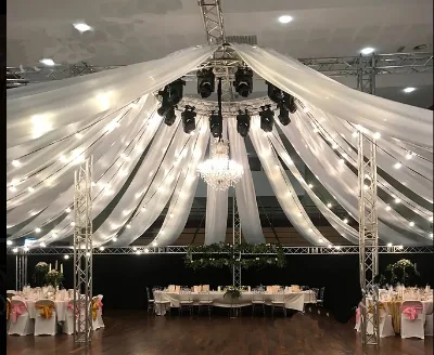 Durable Iron-free White Ceiling Drape for Wedding Church Event Decoration