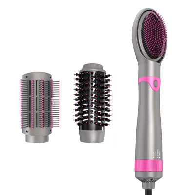 2020 Professional Electric Glitter Custom Hair Straightener Brush 1000W Hot Air Brush Ionic Concentrator AC Battery for Hotels