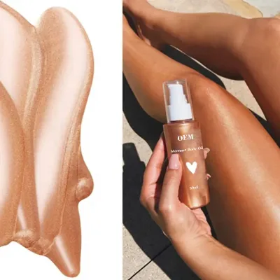 Wholesale Private Label Face Glow Cream Long Lasting Shimmer Oil Body Skin Glow Body Shimmer Oil