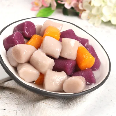 Frozen Taro & Sweet Potato Balls in Bag, Milk Tea Taro Round, Quick Big Taro Balls, Colourful Fried Snack