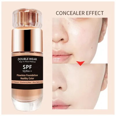 Organic 24 Hr Long Lasting Waterproof Makeup Foundation Liquid for Dark Skin Private Label Oil Free Vegan Matte Face Foundation