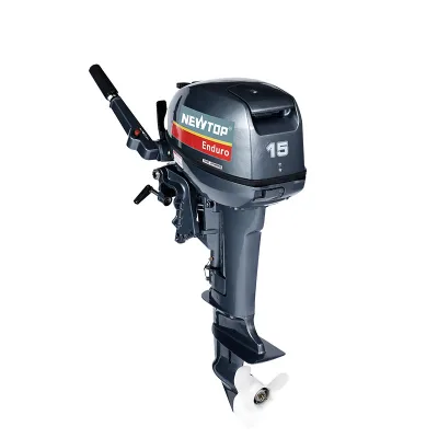 New Hot Sale Gasoline 15HP Marine Engine Tiller Steering Inflatable Boat Outboard Motor