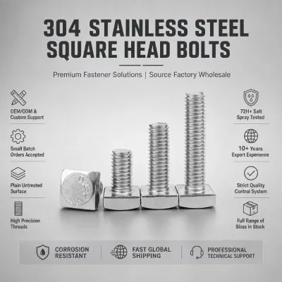 Square Head Bolt Machine Bolts Industrial Fasteners Hardware Bolts for Construction and Machinery