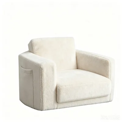 DIAS Modern Sherpa Kids Sofa Foldable 2 in 1 Toddler Flip Open Armchair Convertible Couch 1 Seater Made in China for Playroom